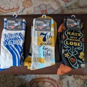 Lot Of 3 Pair Blue Q Socks